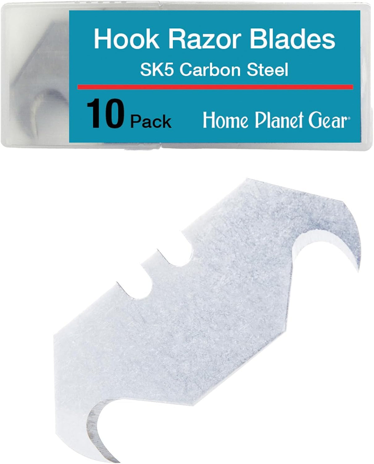 Serrated Blades for Utility Knife – Ten Pack Heavy Duty SK5 Saw Razors for Box Cutter Replacement in Convenient Storage Box – Serrated Edge Razors 10 Pack, Standard Size - Fits Most Cutters & Knives