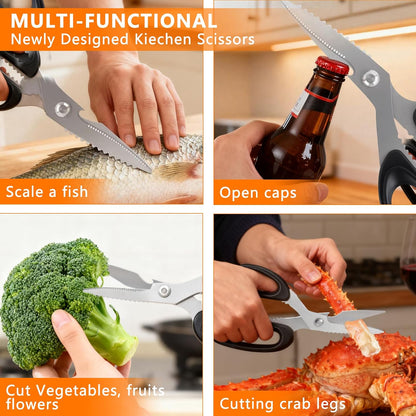 2-Piece Kitchen Scissors Heavy Duty, Stainless Steel Kitchen Shears