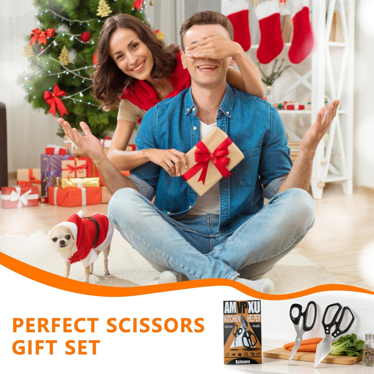 2-Piece Kitchen Scissors Heavy Duty, Stainless Steel Kitchen Shears