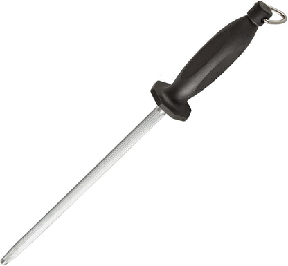 Knife Sharpener Rod, 10 Inch Honing Steel for Knives, Professional Magnetic Sharpening Stick, Premium High Carbon Steel with Hard Chrome Plating, Easy to Grip for All Kitchen Knives