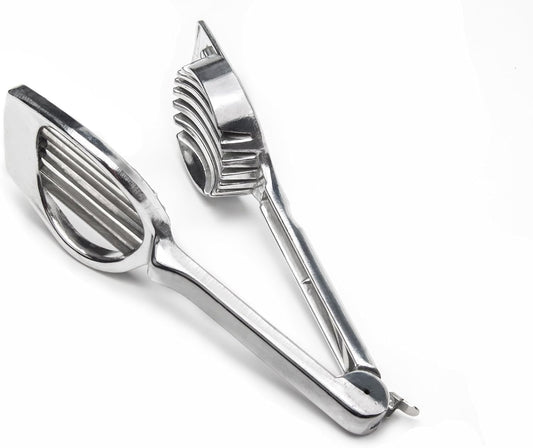 Fox Run Mushroom and Egg Slicer, Cast Aluminum,Silver | Easily Slice Eggs, Mushrooms, Strawberries & More | Great For Soft & Hard Boiled Eggs | Easier, Safer & Cleaner Than A Knife