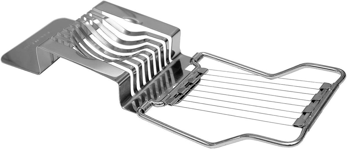 Fox Run Mushroom and Egg Slicer, Cast Aluminum,Silver | Easily Slice Eggs, Mushrooms, Strawberries & More | Great For Soft & Hard Boiled Eggs | Easier, Safer & Cleaner Than A Knife
