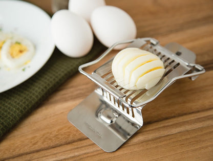 Fox Run Mushroom and Egg Slicer, Cast Aluminum,Silver | Easily Slice Eggs, Mushrooms, Strawberries & More | Great For Soft & Hard Boiled Eggs | Easier, Safer & Cleaner Than A Knife