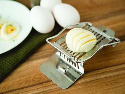 Fox Run Mushroom and Egg Slicer, Cast Aluminum,Silver | Easily Slice Eggs, Mushrooms, Strawberries & More | Great For Soft & Hard Boiled Eggs | Easier, Safer & Cleaner Than A Knife