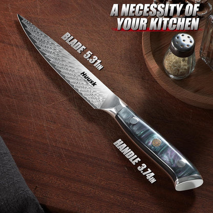 Huusk Serrated Bread Knife 8", Sourdough Bread Knife, Gift for Bakers | Serrated Knife for Homemade Breads Slicing Cake Bagels Baguettes, Stainless Steel Blade & Resin Handle