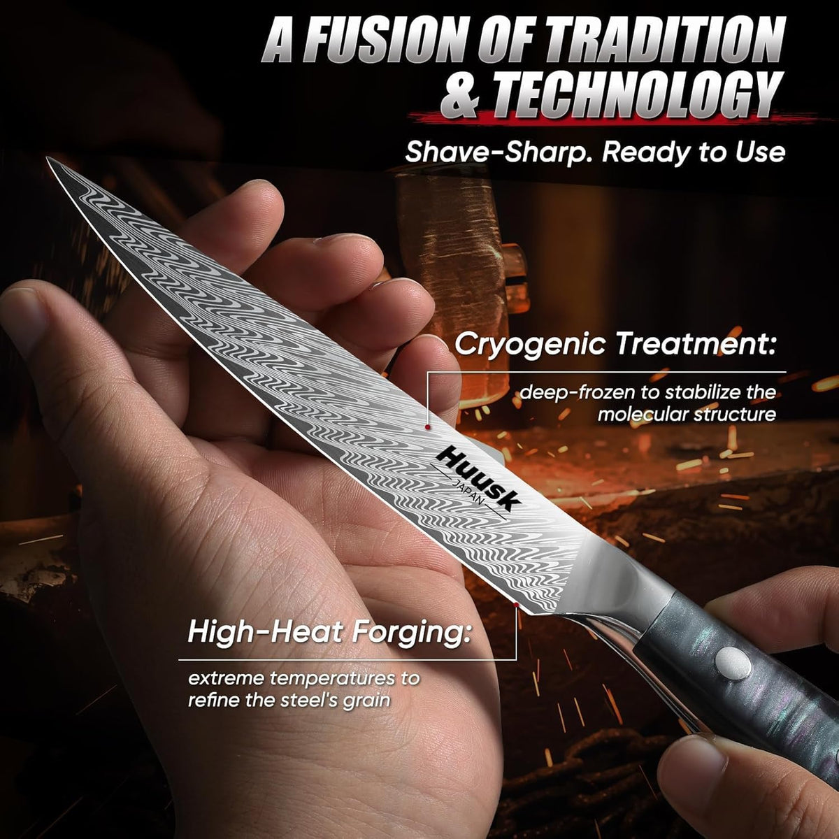 Huusk Serrated Bread Knife 8", Sourdough Bread Knife, Gift for Bakers | Serrated Knife for Homemade Breads Slicing Cake Bagels Baguettes, Stainless Steel Blade & Resin Handle