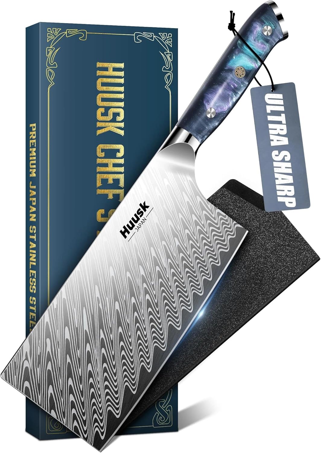 Huusk Serrated Bread Knife 8", Sourdough Bread Knife, Gift for Bakers | Serrated Knife for Homemade Breads Slicing Cake Bagels Baguettes, Stainless Steel Blade & Resin Handle