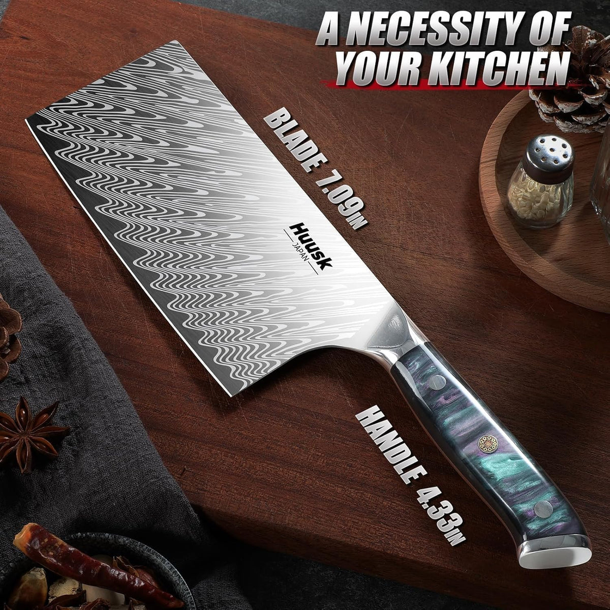 Huusk Serrated Bread Knife 8", Sourdough Bread Knife, Gift for Bakers | Serrated Knife for Homemade Breads Slicing Cake Bagels Baguettes, Stainless Steel Blade & Resin Handle