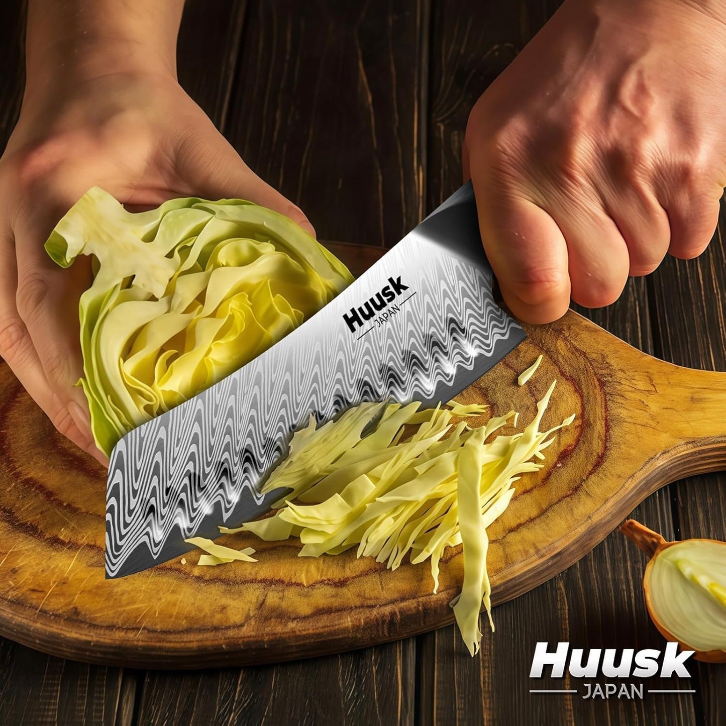 Huusk Serrated Bread Knife 8", Sourdough Bread Knife, Gift for Bakers | Serrated Knife for Homemade Breads Slicing Cake Bagels Baguettes, Stainless Steel Blade & Resin Handle