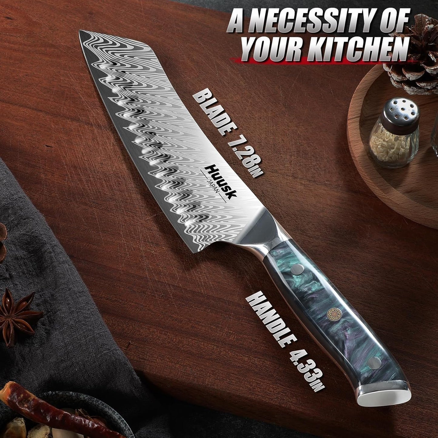 Huusk Serrated Bread Knife 8", Sourdough Bread Knife, Gift for Bakers | Serrated Knife for Homemade Breads Slicing Cake Bagels Baguettes, Stainless Steel Blade & Resin Handle