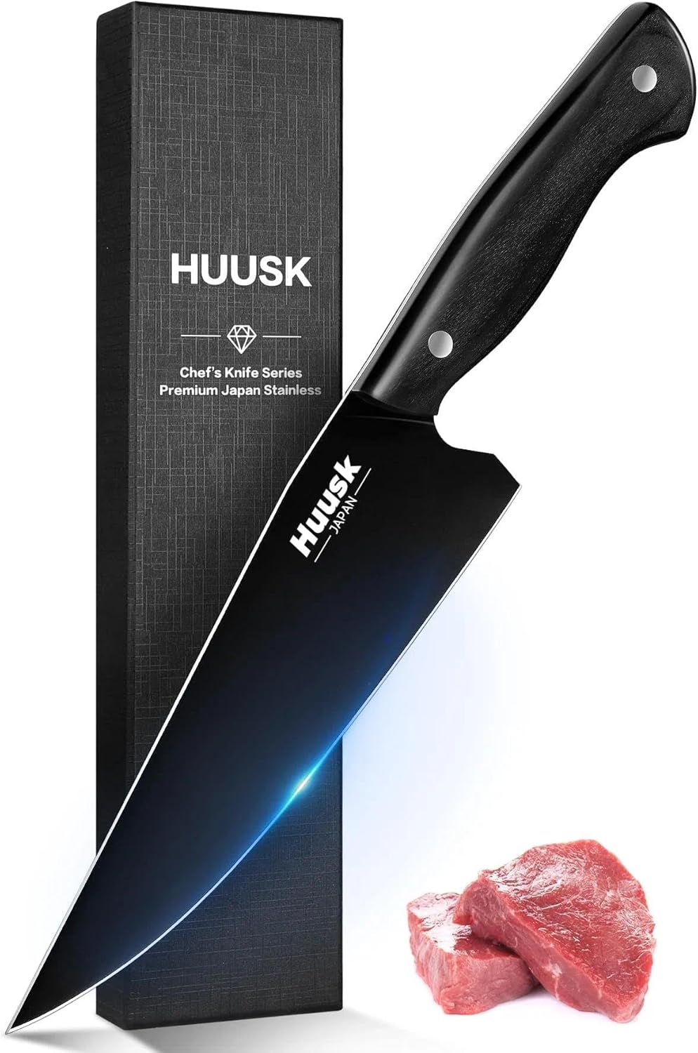 Huusk Serrated Bread Knife 8", Sourdough Bread Knife, Gift for Bakers | Serrated Knife for Homemade Breads Slicing Cake Bagels Baguettes, Stainless Steel Blade & Resin Handle