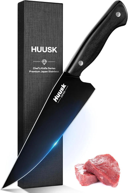 Huusk Serrated Bread Knife 8", Sourdough Bread Knife, Gift for Bakers | Serrated Knife for Homemade Breads Slicing Cake Bagels Baguettes, Stainless Steel Blade & Resin Handle
