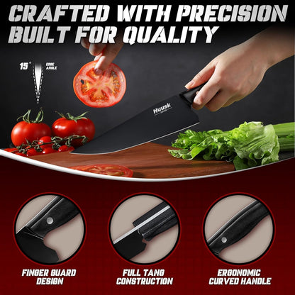 Huusk Serrated Bread Knife 8", Sourdough Bread Knife, Gift for Bakers | Serrated Knife for Homemade Breads Slicing Cake Bagels Baguettes, Stainless Steel Blade & Resin Handle