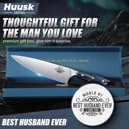 Huusk Serrated Bread Knife 8", Sourdough Bread Knife, Gift for Bakers | Serrated Knife for Homemade Breads Slicing Cake Bagels Baguettes, Stainless Steel Blade & Resin Handle