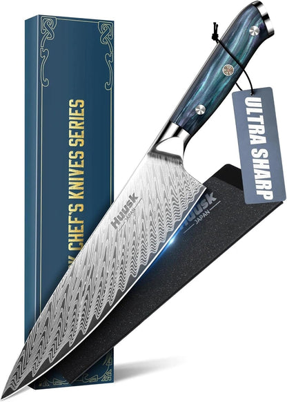 Huusk Serrated Bread Knife 8", Sourdough Bread Knife, Gift for Bakers | Serrated Knife for Homemade Breads Slicing Cake Bagels Baguettes, Stainless Steel Blade & Resin Handle