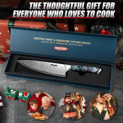 Huusk Serrated Bread Knife 8", Sourdough Bread Knife, Gift for Bakers | Serrated Knife for Homemade Breads Slicing Cake Bagels Baguettes, Stainless Steel Blade & Resin Handle