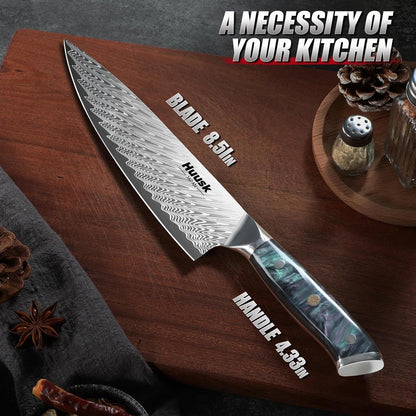 Huusk Serrated Bread Knife 8", Sourdough Bread Knife, Gift for Bakers | Serrated Knife for Homemade Breads Slicing Cake Bagels Baguettes, Stainless Steel Blade & Resin Handle