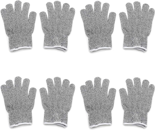 Cut-Resistant Gloves [4Pair Of M] Level 5 Protection Stretch Safety Cutting Gloves In/Outdoor Kitchen Work Grade [P/N: ET-TOOL032-M X4-GRAY ]
