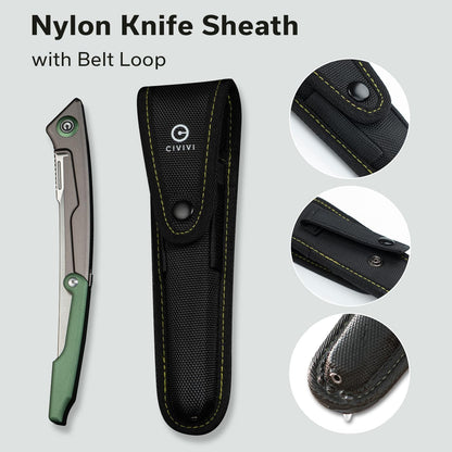 Shawka Folding Fillet Knife for Fish, 5.81" 14C28N Blade, C22029B-3 | Aluminum Handle with & Safety Lock, Includes Nylon Sheath, Foldable Fishing Knife, Portable EDC for Outdoor