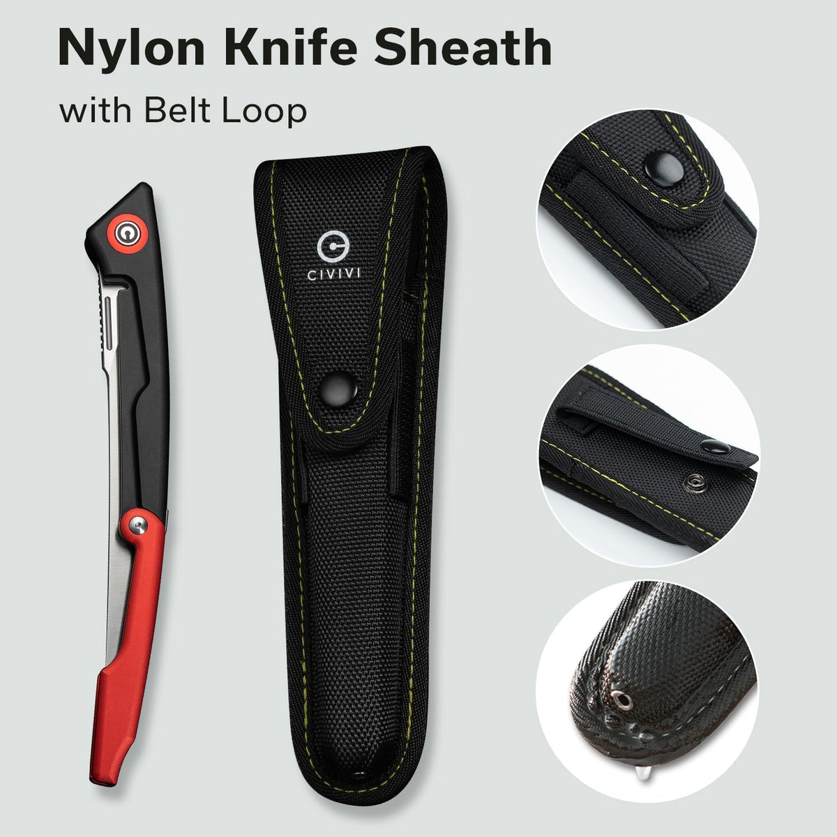 Shawka Folding Fillet Knife for Fish, 5.81" 14C28N Blade, C22029B-3 | Aluminum Handle with & Safety Lock, Includes Nylon Sheath, Foldable Fishing Knife, Portable EDC for Outdoor