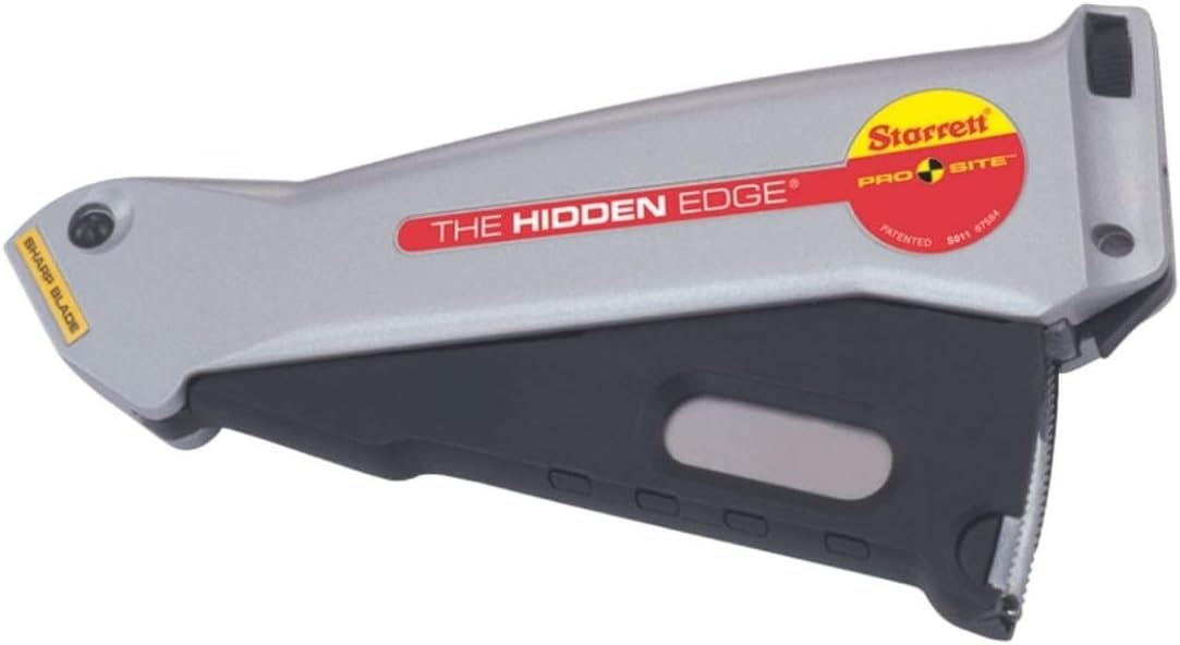 Hidden Edge Utility Knife | Easy-to-Use Safety Lock and Level for Fast, Tool-Free Blade Changes - Retractable Lever Action, Aluminum Case Material, S011