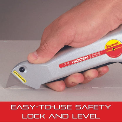 Hidden Edge Utility Knife | Easy-to-Use Safety Lock and Level for Fast, Tool-Free Blade Changes - Retractable Lever Action, Aluminum Case Material, S011