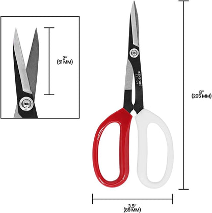 ZS104 Deluxe Scissors, 8 inches long, Horticulture & Craft Scissors with Durable Carbon Steel Blades, Precision Cutting of Plants, Garden, Fruit, and Craft Materials