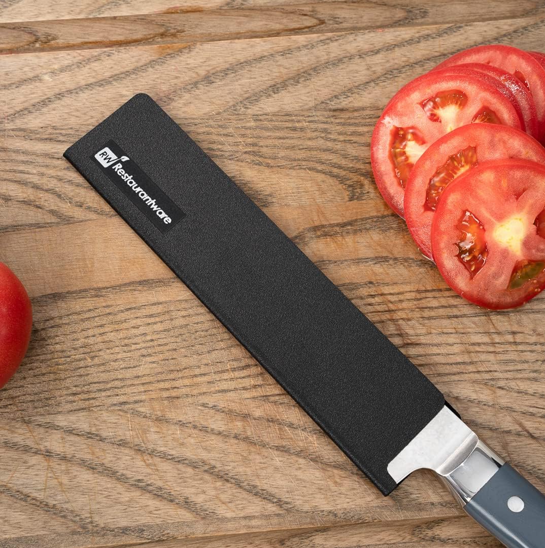 Sensei 8.5 x 2 Inch Knife Sleeve, 1 Knife Protector - Fits Santoku and Chef's Knife, Felt Lining, Black Plastic Knife Blade Guard, Durable, Cut-Proof