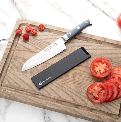 Sensei 8.5 x 2 Inch Knife Sleeve, 1 Knife Protector - Fits Santoku and Chef's Knife, Felt Lining, Black Plastic Knife Blade Guard, Durable, Cut-Proof