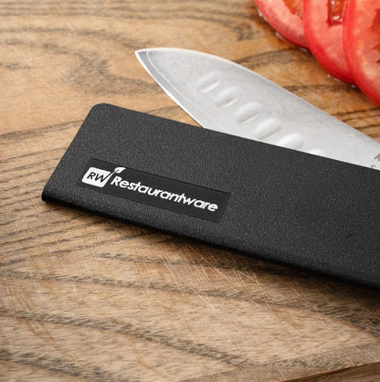 Sensei 8.5 x 2 Inch Knife Sleeve, 1 Knife Protector - Fits Santoku and Chef's Knife, Felt Lining, Black Plastic Knife Blade Guard, Durable, Cut-Proof