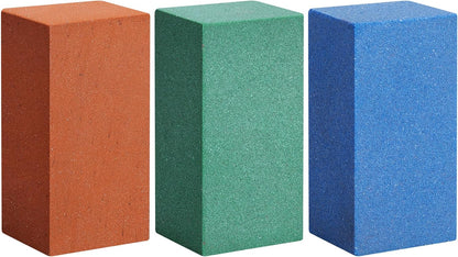 3 Pcs Gummy Rubber Abrasive Stone- Edge Grinding Rubber Block Stone- Soft Snowboard Gummy Stone- Snowboard Ski Stone for Removing Rust and Burrs (Blue 60 Grit, Green 120 Grit, Red 240 Grit)