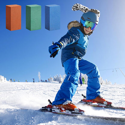3 Pcs Gummy Rubber Abrasive Stone- Edge Grinding Rubber Block Stone- Soft Snowboard Gummy Stone- Snowboard Ski Stone for Removing Rust and Burrs (Blue 60 Grit, Green 120 Grit, Red 240 Grit)