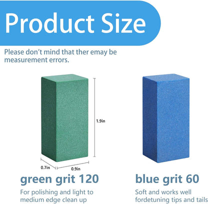 3 Pcs Gummy Rubber Abrasive Stone- Edge Grinding Rubber Block Stone- Soft Snowboard Gummy Stone- Snowboard Ski Stone for Removing Rust and Burrs (Blue 60 Grit, Green 120 Grit, Red 240 Grit)