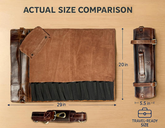 Genuine Leather Chef Knife Roll All Purpose Chef Roll