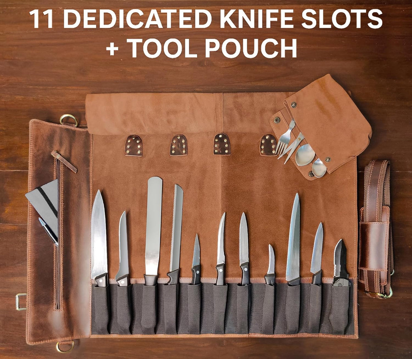 Genuine Leather Chef Knife Roll All Purpose Chef Roll