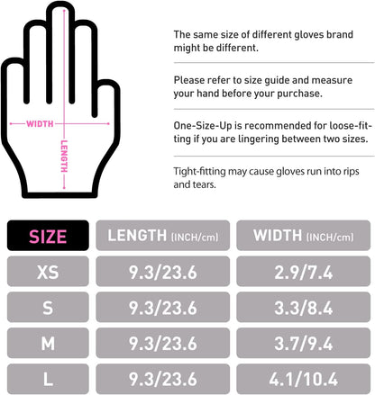 Black/Pink Vinyl Disposable Gloves Latex Free, Food Grade, 5 mil, Cooking, Cleaning, Hair Dye, 50/100/200/1000 Count