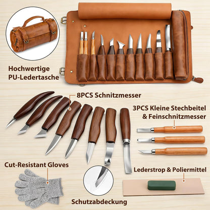 Tekchic Wood Carving Kit Deluxe-Whittling Knife, Wood Carving Knife Set