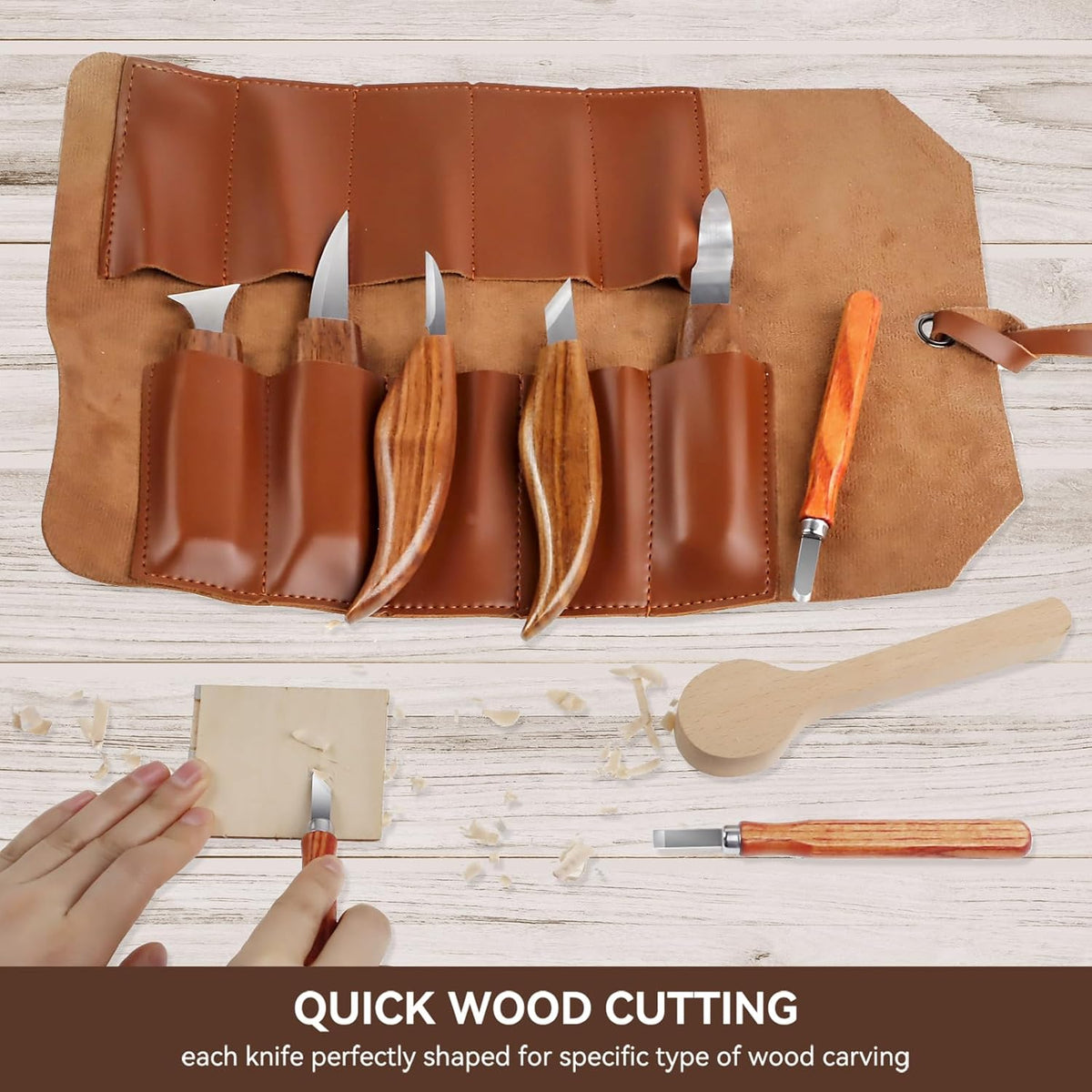 Tekchic Wood Carving Kit Deluxe-Whittling Knife, Wood Carving Knife Set