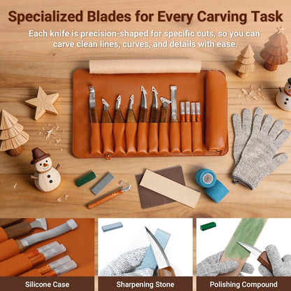 Tekchic Wood Carving Kit Deluxe-Whittling Knife, Wood Carving Knife Set