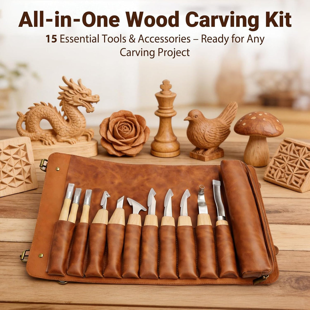 Tekchic Wood Carving Kit Deluxe-Whittling Knife, Wood Carving Knife Set