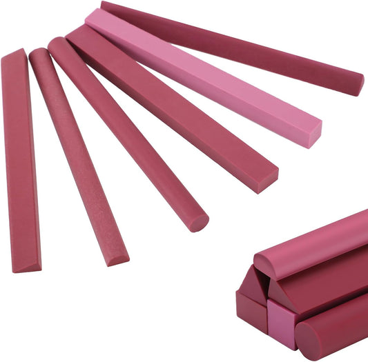6 Pcs Ruby Sharpening Stone Set 3000# Whetstone Kit Fine Polishing Sharpener Stone for Knife Blade Sharpen Chisel Gouge Tool, 6 Shapes 100mm Length