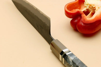 Yoshihiro Hayate Hinoura Kurouchi Black-Forged Blue Steel Stainless Clad Gyuto Chefs Knife (9.5" (240mm))