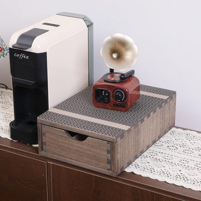 Drawer Organizer Coffee Pod Holder - Kitchen Cutlery Storage Accessories/ K-Cup Drawers with Detachable Wooden Partition - Coffee Capsules Organization Counter - Wood desktop Small Cabinets
