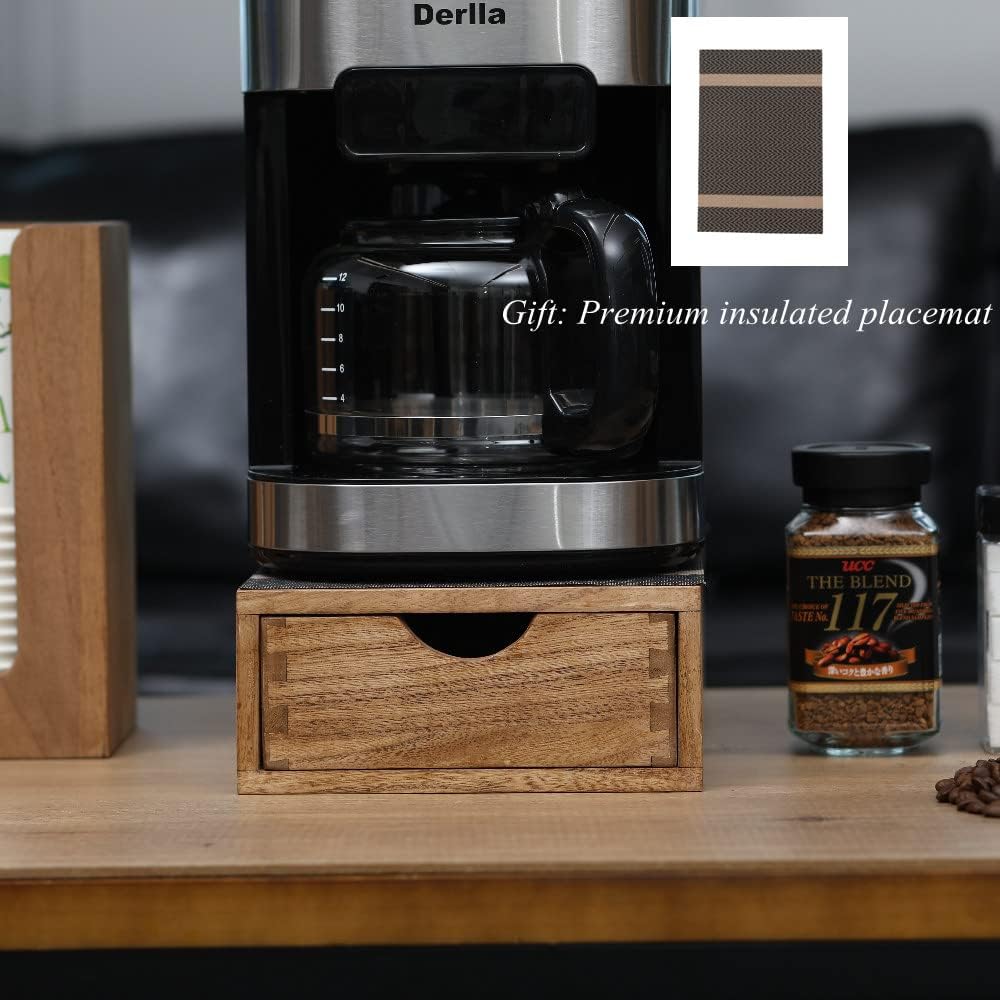 Drawer Organizer Coffee Pod Holder - Kitchen Cutlery Storage Accessories/ K-Cup Drawers with Detachable Wooden Partition - Coffee Capsules Organization Counter - Wood desktop Small Cabinets