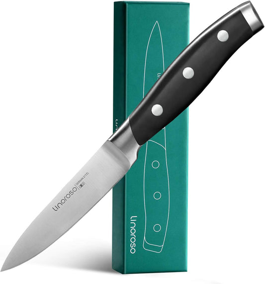3.5 Inch Paring Knife, Sharp Forged German Stainless Steel Kitchen Knife, Full Tang Small Fruit Knife with Ergonomic Handle, Premium Classic Series with Elegant Gift Box