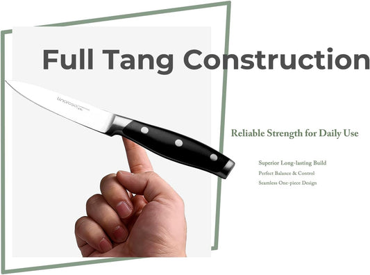 3.5 Inch Paring Knife, Sharp Forged German Stainless Steel Kitchen Knife, Full Tang Small Fruit Knife with Ergonomic Handle, Premium Classic Series with Elegant Gift Box