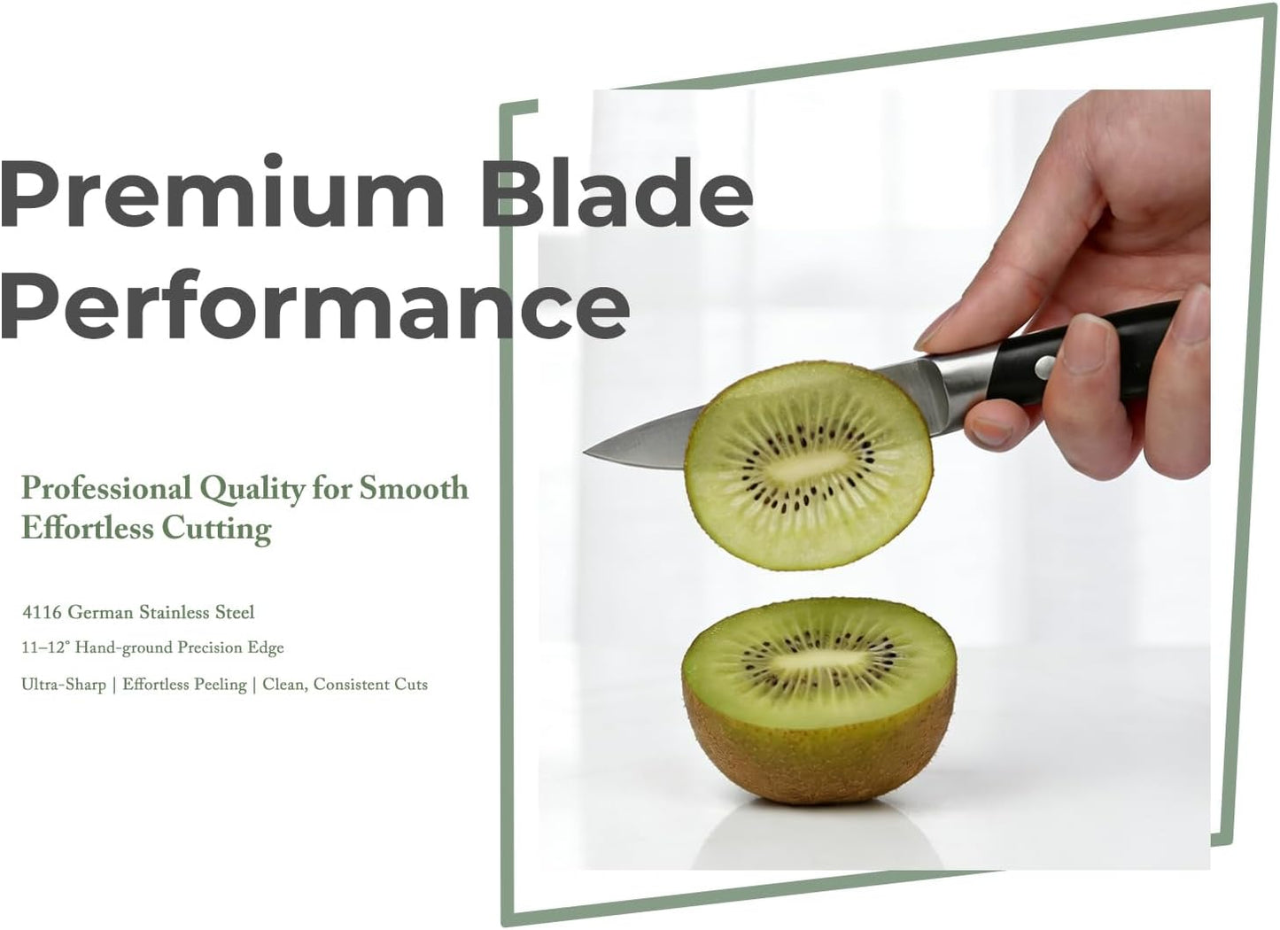 3.5 Inch Paring Knife, Sharp Forged German Stainless Steel Kitchen Knife, Full Tang Small Fruit Knife with Ergonomic Handle, Premium Classic Series with Elegant Gift Box