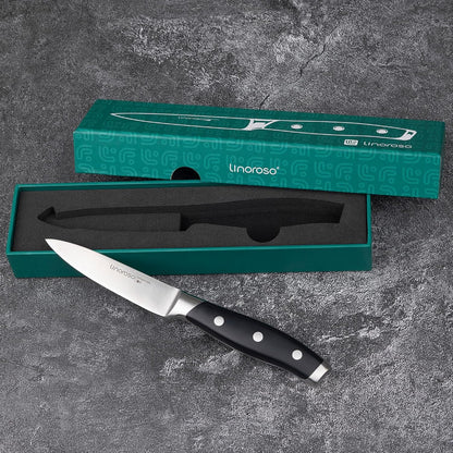 3.5 Inch Paring Knife, Sharp Forged German Stainless Steel Kitchen Knife, Full Tang Small Fruit Knife with Ergonomic Handle, Premium Classic Series with Elegant Gift Box