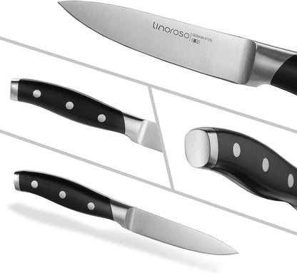 3.5 Inch Paring Knife, Sharp Forged German Stainless Steel Kitchen Knife, Full Tang Small Fruit Knife with Ergonomic Handle, Premium Classic Series with Elegant Gift Box