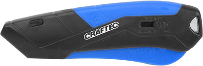 Retractable Utility Knife Box Cutter with Holster & Lanyard - The Ultimate Tool for Precise Cuts, 3 Blade Settings, Ergonomic Design, Left & Right Hand Friendly, Quick Blade Change CT5 (Blue)